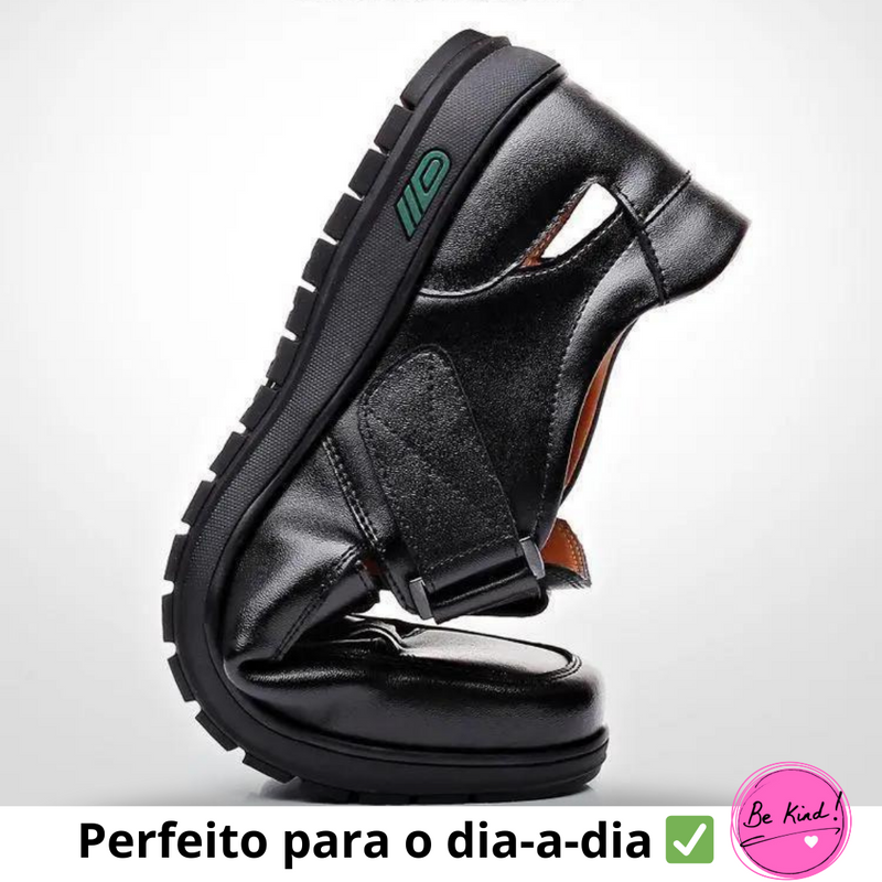 Sapato Masculino de Couro Confortável e Flexível