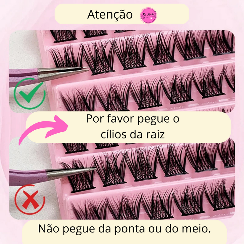 KIT de Extensão de Cílios Profissional para fazer em Casa - LASH PREMIUM